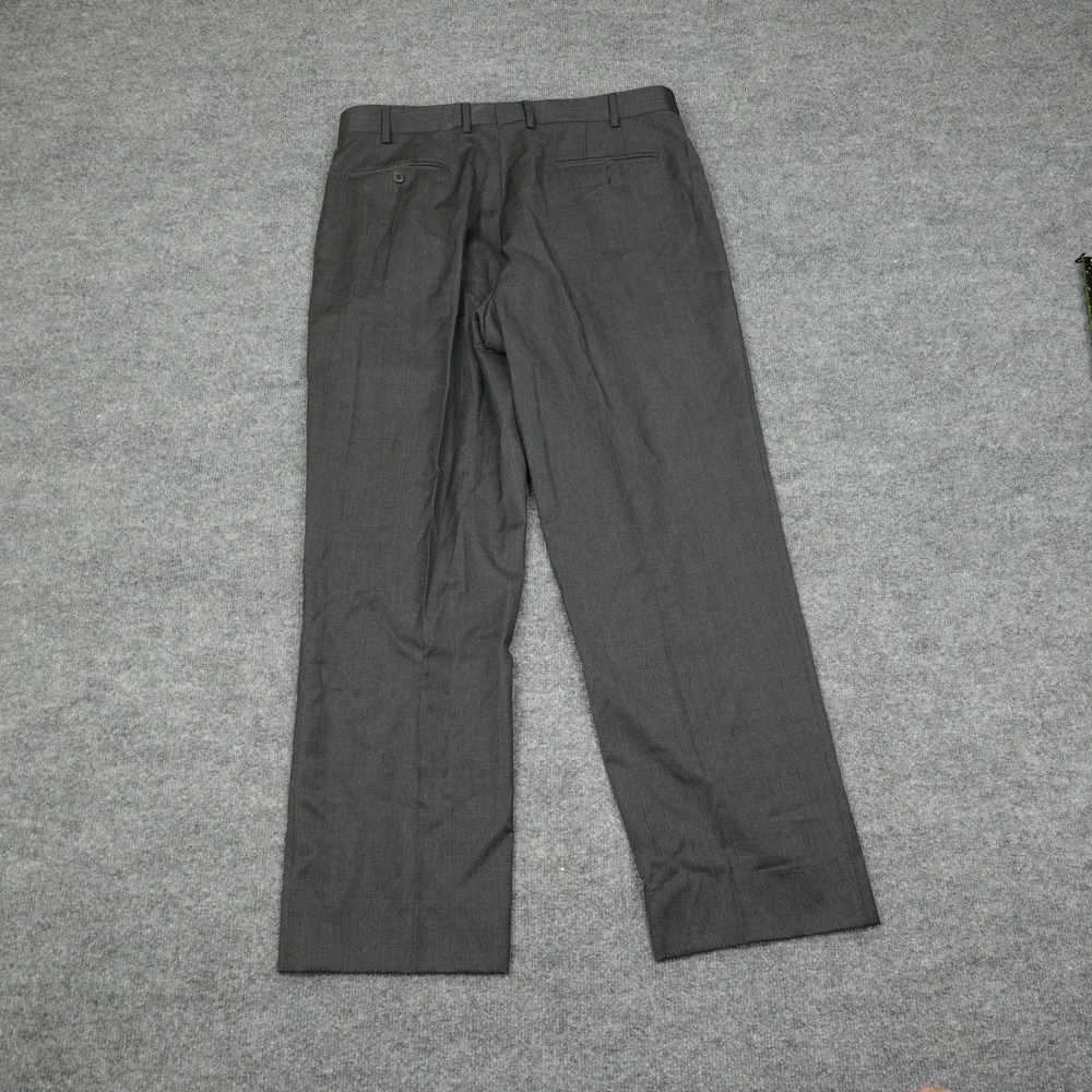 Zanella Todd Pants Mens 38 Grey 100% Virgin Wool Flat Front Made in Italy Dress